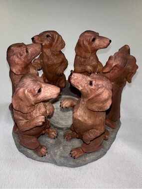 Dachshund Lucky 6 Dog Circle of Dogs Votive Candle Holder CCI 2002 True Friends